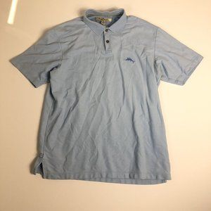 Tommy Bahama Pima Blend Cotton Blue Mens Polo‎ Shirt Blue Size Medium D55